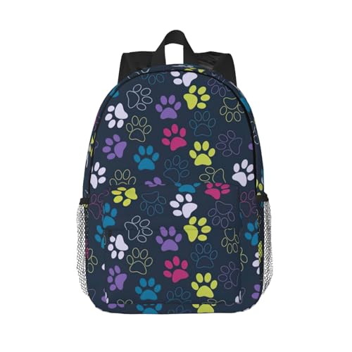 Sac à dos ordinateur portable motif pattes de chien pour amateurs de plein air