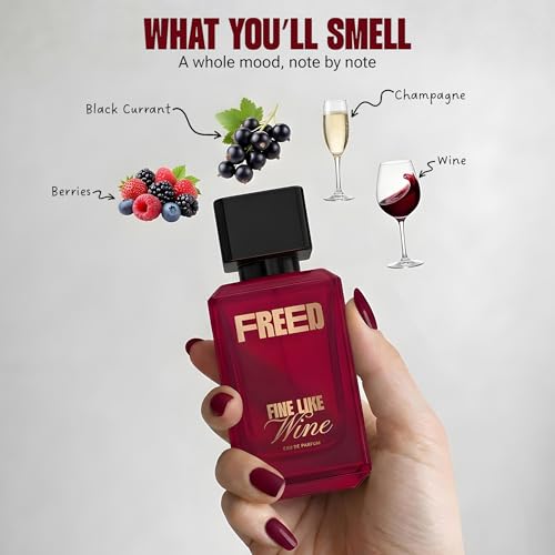 Image of FREED Fine Like Wine Eau De Parfum for Women | Boozy Fruity Luxury Perfume with Wine & Berries | Long Lasting Smell | Gifts for Woman | 80 ml