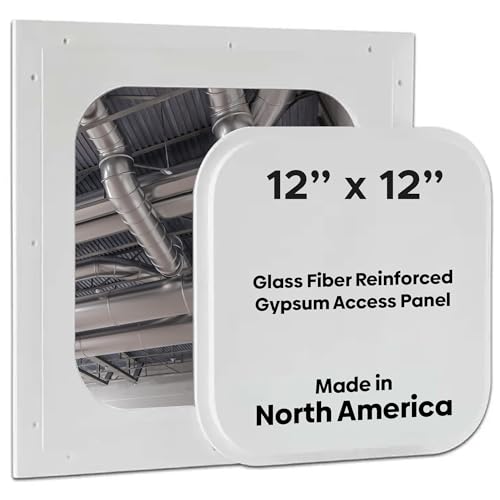 Best 12" x 12" Pop-Out Gypsum Access Panel – Glass Fiber Reinforced Ceiling Access Door for Drywall, Radius Corners, Crack and Shrink Resistant, White Texturable Finish, BA-GRG-RC