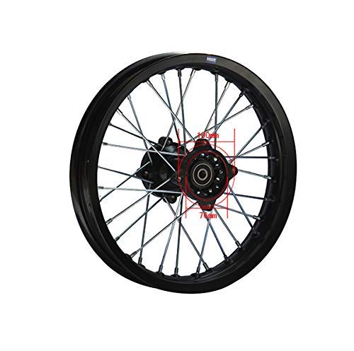 Aluminio Llanta Anodizado 14 Pulgadas Trasero Negro 15mm Typ2 Pit Bike Dirt Bici Cross