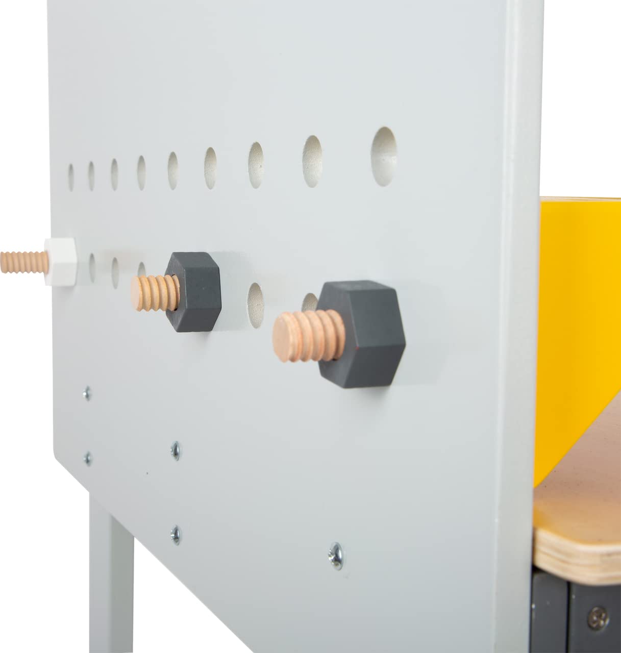 small Foot Werkbank Miniwob aus Holz, mit Werkzeug, umfangreichem Zubehör und Schraub-Set, für Kinder ab 3 Jahren, 11806