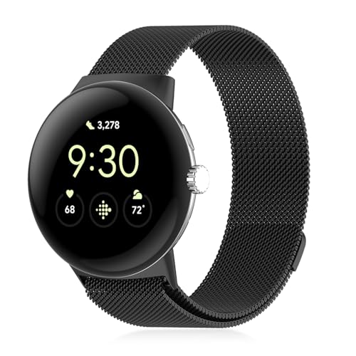 Correa de malla metálica negra para Pixel Watch 45mm