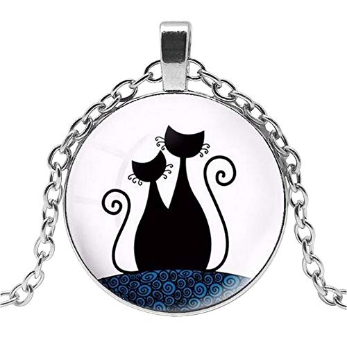 Preisvergleich Produktbild Unbekannt Générique Halskette mit Anhänger, Bedruckt, Motiv: Paare der Rücken, Kette, silberfarben