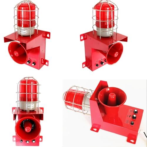 130DB Volume Regolabile Parete Sirena Allarme con Luce Stroboscopica, Impermeabile LED Luce di avvertimento per la sicurezza di fabbrica