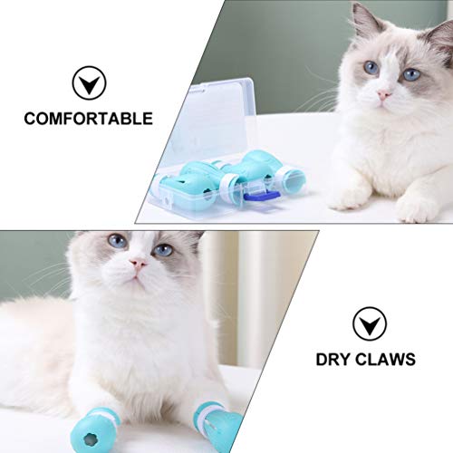 ULTECHVO Sapatos antiarranhões para pés de gato – capa de unha de borracha silicone para gatos 4 peç