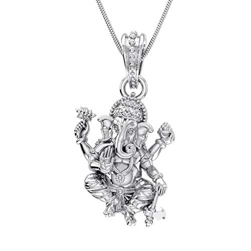 akshat sapphire Sterling Silver (92.5% purity) God Ganesh Pendant for Men & Women Pure Silver Lord Ganapathy Locket for Good Health & Wealth-picture-46