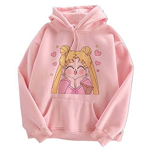 Westtrend Anime clásico japonés Sailor Moon Sudadera con Capucha de Manga Larga Jersey Suelto de Moda Sudadera acogedora...