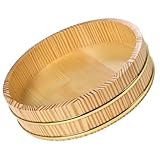 UTHCLO Cubeta de Sushi Japonesa de Madera Recipiente Resistente y Liso para Sashimi y Arroz Utensilio de Cocina Tradicional para Restaurantes y Decoración Rústica