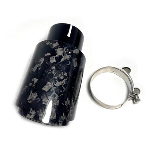 Tubo de escape de coche en fibra de carbono forjado brillante y acero inoxidable universal