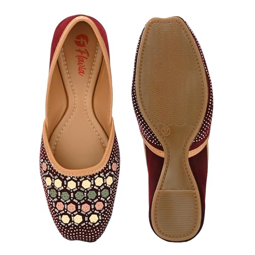 Image of Flavia Womens Flv07 Ballet Flat | Ethnic Shoes | Wedding Footwear | Fashionably Stylish for Everyday wear