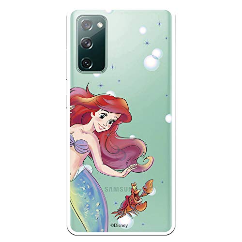 Offizielle Schutzhülle für Samsung Galaxy S20 FE Meerjungfrau Arielle und Sebastian Blasen, zum Schutz Ihres Handys, flexibles Silikon, offizielles Disney-Lizenzprodukt.