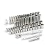 GearWrench 80550P 3/8-Inch Drive SAE/Metric 6 Point Standard and Deep Socket Set, 56-Piece