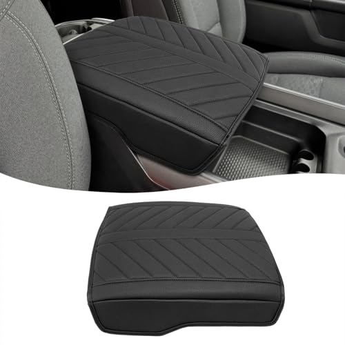 Eaglecover Center Console Cover for 2019-2026 Dodge RAM 1500 2500 3500 Accessories, PU Leather Middle Console Cover Pad, Floor Console Bucket Seat Only, Anti-Scratch, Black