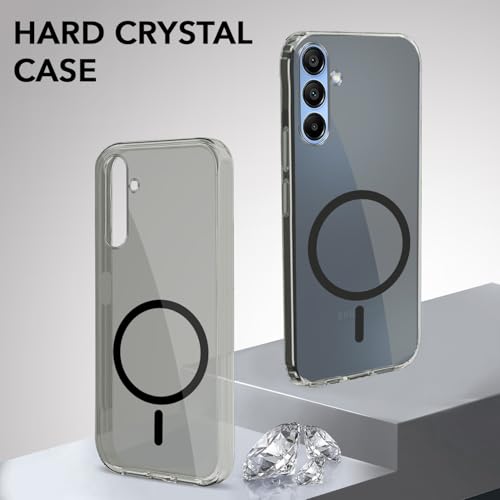 Image of Jkobi Lifetime Anti-Yellow MagSafe Compatible Clear Back Cover Case for Samsung Galaxy A15 5G (Sleek Hard Crystal | Shockproof and Camera Protection)