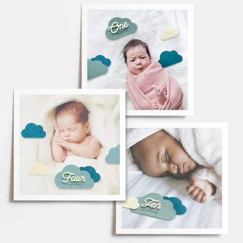 Image of Cloud Baby Monthly Milestone Signs, First Year Photo Prop Cards, Newborn Birth Announcement, Growth Tracking, Gender Neutral Baby Shower, Newborn Baby Gift, Pregnancy Journey and Baby Gift