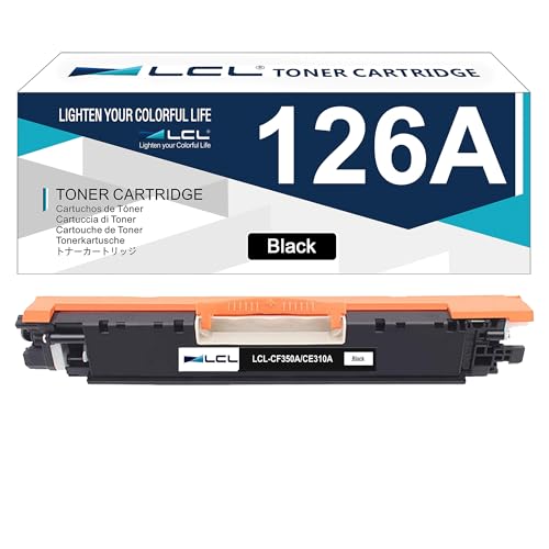 LCL Remanufacturado Cartucho de Tóner 126A 130A CE310A CF350A (1 Negro) Reemplazo para HP LaserJet Pro CP1020 CP1025 CP1025nw LaserJet 100 Color MFP M175 M175nw M175a M175n M175w Canon LBP 7010C
