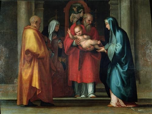 Tableau Toile Présentation au Temple Fra Bartolommeo Affiche Art 60x90cm