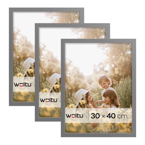 WOLTU Bilderrahmen 30x40, 3er set, MDF-Holz Fotorahmen mit Passepartout – Ansicht 1