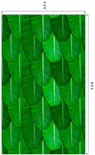 Image of Banana Leaf Design Backdrop Decoration Pooja Cloth (5 * 8 FT) (Banana 2)