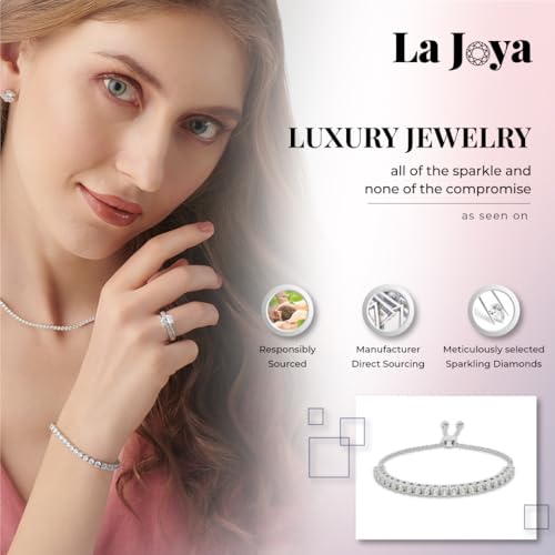 Lab Grown Diamond Bracelets for Women | 1/4-1 Carat White Gold Plated Sterling Silver Adjustable Bolo Diamond Bracelet2