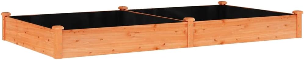 Extra Long Raised Garden Bed 94.5"x47.2"x9.8" Solid Fir Wood Planter Box Outdoor, Natural Brown Rectangular Elevated Garden Beds for Patio Backyard Herb & Veggie Growing