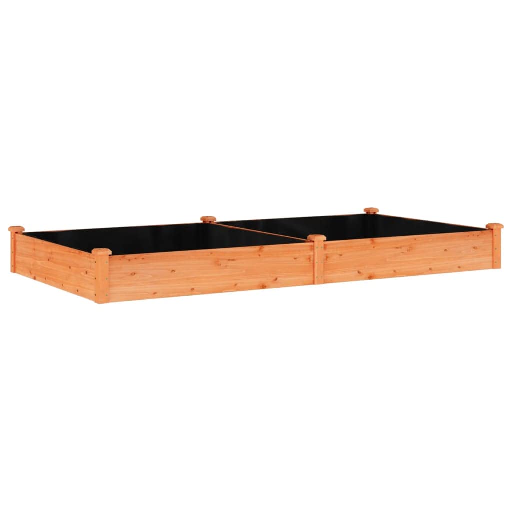 Vidaxl Brown Garden Raised Bed, Outdoor Raised Planter With Liner, Planter Pot For Vegetable Fruit, Flower Bed For Patio Backyard, Solid Wood Fir