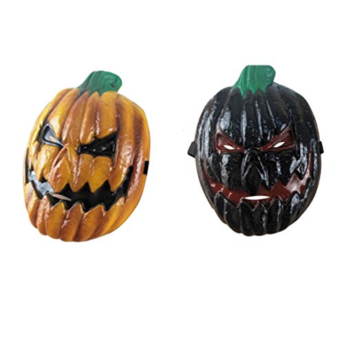 Amosfun 2Pcs Halloween Pumpkin Face Mask Scary Head Mask Halloween Party Costume Mask Favors