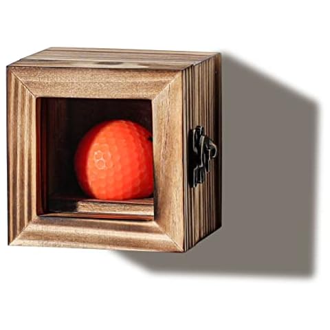 Freezing point Golf Ball Display Case Hole in One Golf Ball Small Wood Shadow Box Wall Rack Holder Golf Gifts for Kids Womens Mens Cover
