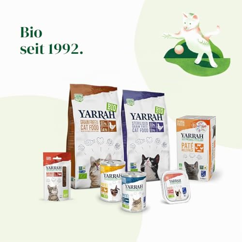 YARRAH Bio Katzenfutter trocken | weizenfrei | Hochwertiges Premium Trockenfutter für Katzen | Hoher Nährstoffanteil | Futter für Katzen jeden Alters mit Bio-Huhn und MSC Fisch, 2.4kg