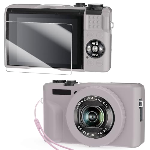 Funda de silicona para Powershot G7X Mark II con protector y correa