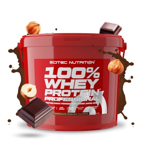 Scitec Nutrition 100% Whey Protein Professional - Mejorada con Aminoácidos Extra y Enzimas Digestivas - Sin gluten - Sin aceite de palma, 5 kg, Chocolate-Avellana