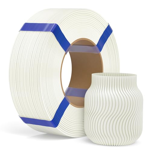 Image of ELEGOO PLA Basic Refill Filament 1.75mm White 1KG, 3D Printer Filament No Spool Dimensional Accuracy + /- 0.02mm, 3D Printing PLA for Reusable Spool Refilling