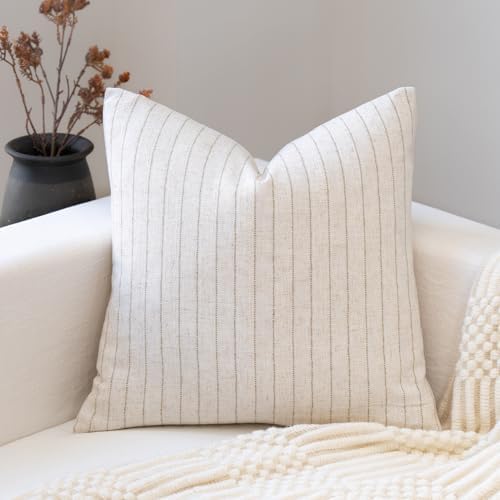 Decorative Neutral Throw Pillow Covers 18x18 Farmhouse Pillow Cov...