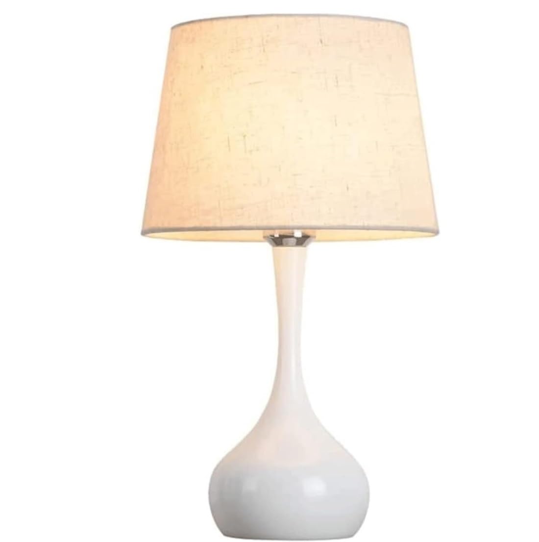AZHKJKZH Table Lamp Metal Bedside Lamp Nightstand Touch Switch Desk Light With Fabric Lampshade Art For Home