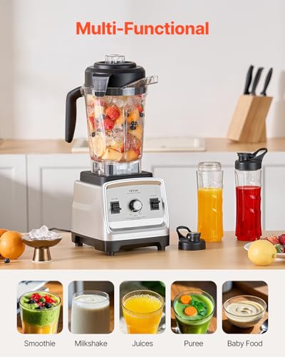 Image of VEVOR Blender for Smoothies, 85 oz 1400W, Professional Blender with Powerful Motor, Multi-Functional Food Processing with 2 Cups for Smoothie /Milkshake /Juice, Fits for Kitchen