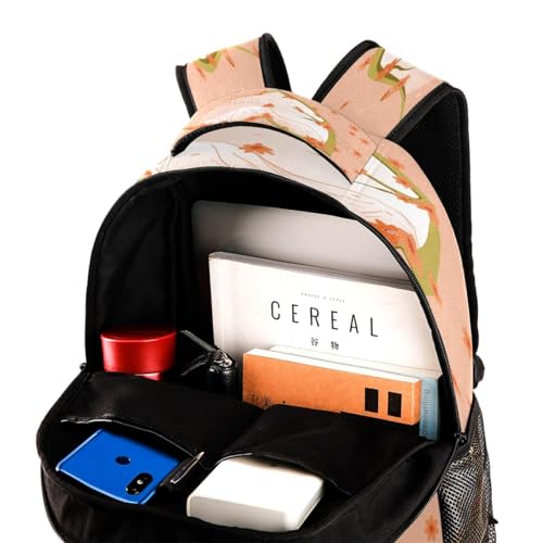 Sac à dos fleurs de pêcher multicolore avec grand volume de rangement