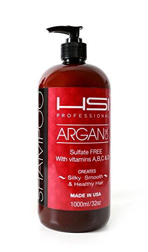 HSI PROFESSIONAL #1 SMOOTHING SHAMPOO WITH ARGAN OIL AND INFUSED WITH VITAMINS A,B,C & D. CREATES SILKY, SMOOTH AND HEALTHY HAIR. SULFATE FREE. MADE IN USA.