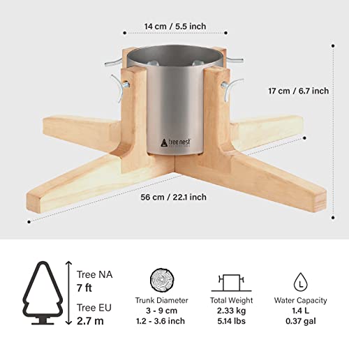 Tree Nest Christmas Tree Stand Base For 7Ft Real Tree Sliver Christmas Tree Holder Stable For Xmas Tree Decoration Rustic (Silver,Medium) #TOP5