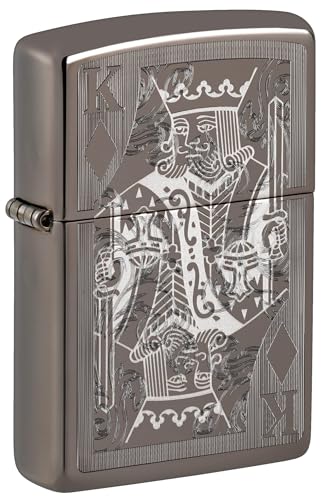Zippo King of Diamonds con patrón grabado Negro Ice miniatura 1