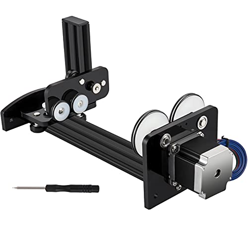 VEVOR Rotary Axis Attachment, 4 Wheels Laser Rotary Attachment, 57 Stepper Motor Laser Cutter Rotary, 50 mm-350 mm Carving Length for Engraving Cutting Machine Spherical Carving Cylinder Carving