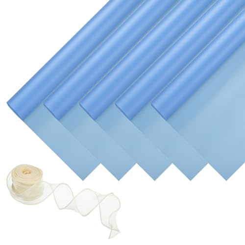 Papier d'emballage floral PATIKIL anti-déchirure bleu 22x22