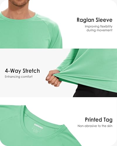 Image of Boladeci Men's UPF 50+ Sun Protection UV SPF Shirts Long Sleeve Lightweight Quick Dry Swim T-Shirts Rash Guard
