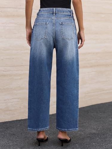 Cicy Bell Womens Wide Leg Jeans Casual Loose High Waisted Color Block Vintage Baggy Denim Pants4