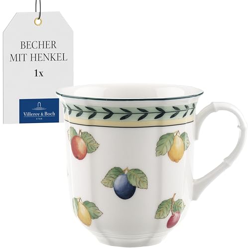 Villeroy & Boch – French Garden Henkelbecher Bunt, Spülmaschinenfest, Mikrowellensicher, Kaffeetasse, Kaffeebecher mit Henkel, Heißgetränkebecher, Premium Porzellan