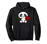 Panda Rose Black Hoodie Hooded Sweatshirt for Rose Panda