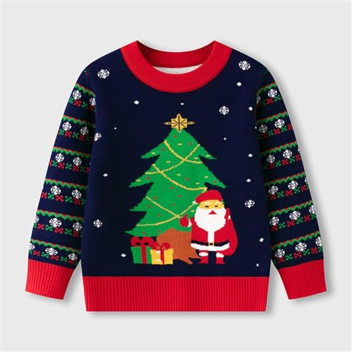 Boys Girls Fall Winter Christmas Christmas Tree Pullover Bottom Knit Sweater Boys Large Zip up Hoodies2