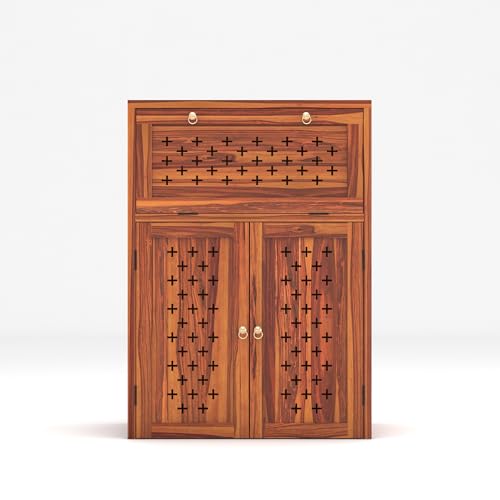 Image of Solid Wooden Inverter Battery Cabinet | Single Battery Box | Wooden Inverter Battery Cabinet | Battery Box | Sheesham Wood, Standard (Natural)