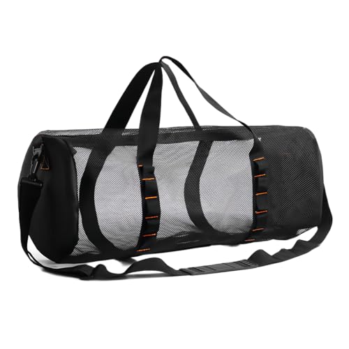 ReignSword Bolsa de viagem de malha para mergulho ou snorkel, bolsa de transporte portátil de 22,8 x 10,6 x 10,6 polegadas com alça de ombro ajustável (preto)