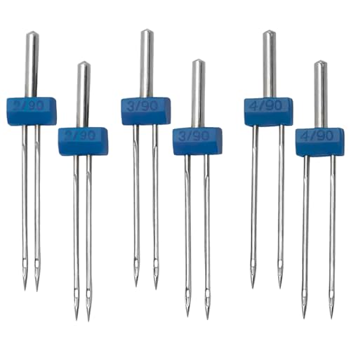 Nextpal 6-Pack Twin Needles for Sewing Machine, Double Needle Set