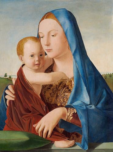 Peinture Pour la Décoration Raffinée : Toile Classique Dame et enfant 60x90cm